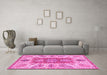 Machine Washable Abstract Pink Modern Rug in a Living Room, wshabs3280pnk