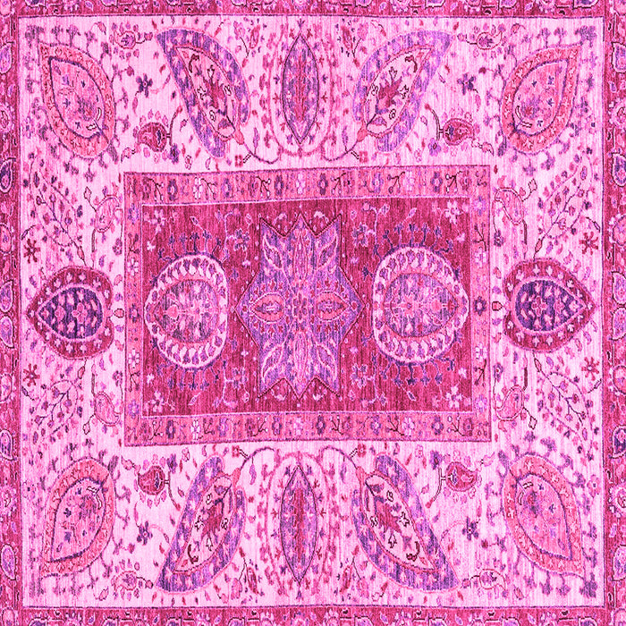 Square Machine Washable Abstract Pink Modern Rug, wshabs3280pnk