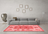 Machine Washable Abstract Red Modern Rug, wshabs3280red