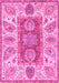 Machine Washable Abstract Pink Modern Rug, wshabs3280pnk