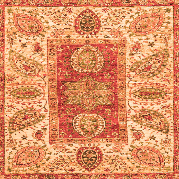 Square Abstract Orange Modern Rug, abs3280org