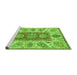 Sideview of Machine Washable Abstract Green Modern Area Rugs, wshabs3280grn