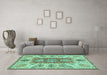 Machine Washable Abstract Turquoise Modern Area Rugs in a Living Room,, wshabs3280turq