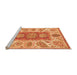 Sideview of Machine Washable Abstract Orange Modern Area Rugs, wshabs3280org