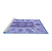 Sideview of Machine Washable Abstract Blue Modern Rug, wshabs3280blu