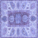 Square Abstract Blue Modern Rug, abs3280blu