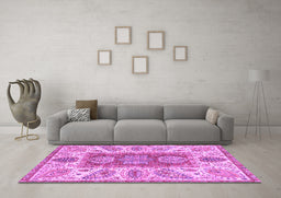 Machine Washable Abstract Purple Modern Area Rugs in a Living Room, wshabs3280pur