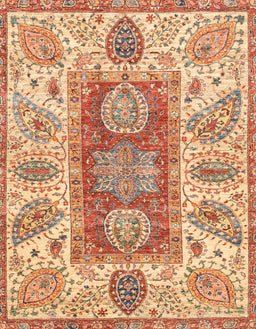 Abstract Red Modern Rug, abs3280