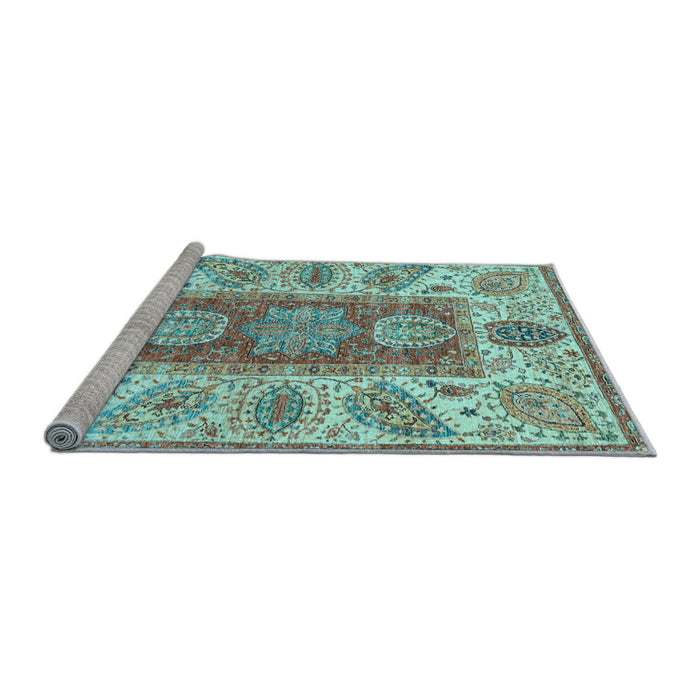Sideview of Machine Washable Abstract Light Blue Modern Rug, wshabs3280lblu