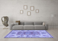 Machine Washable Abstract Blue Modern Rug, wshabs3280blu