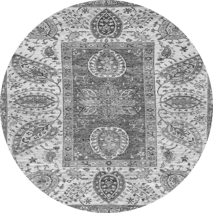 Round Machine Washable Abstract Gray Modern Rug, wshabs3280gry