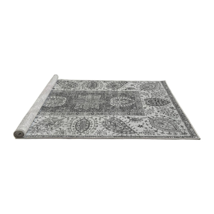 Sideview of Machine Washable Abstract Gray Modern Rug, wshabs3280gry