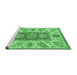 Sideview of Machine Washable Abstract Emerald Green Modern Area Rugs, wshabs3280emgrn