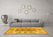 Machine Washable Abstract Yellow Modern Rug in a Living Room, wshabs3280yw