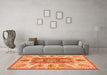 Machine Washable Abstract Orange Modern Area Rugs in a Living Room, wshabs3280org