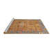 Sideview of Machine Washable Abstract Red Rug, wshabs3281