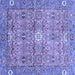 Square Machine Washable Abstract Blue Modern Rug, wshabs3281blu