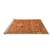 Sideview of Machine Washable Abstract Orange Modern Area Rugs, wshabs3281org