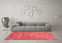 Machine Washable Abstract Red Modern Rug, wshabs3281red