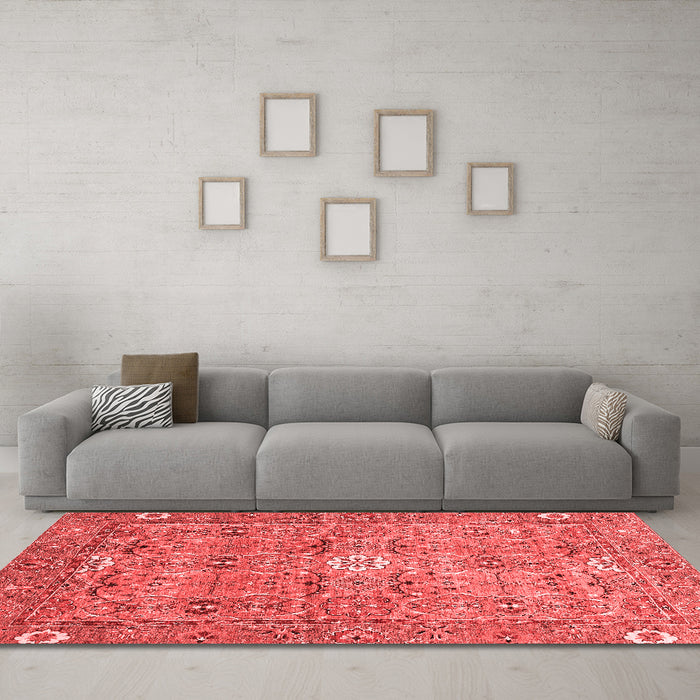 Modern Red Washable Rugs