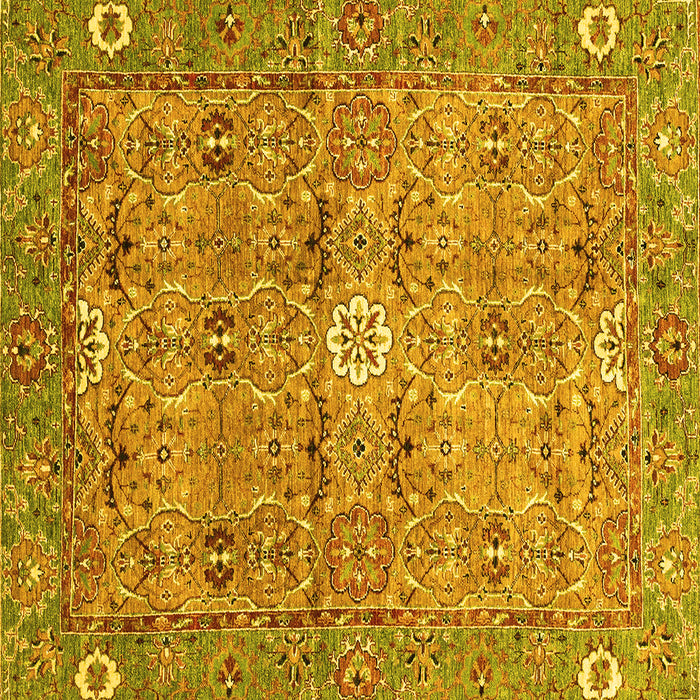 Square Abstract Yellow Modern Rug, abs3281yw