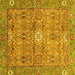 Square Abstract Yellow Modern Rug, abs3281yw