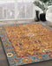 Machine Washable Abstract Red Rug in a Family Room, wshabs3281