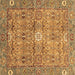 Square Machine Washable Abstract Brown Modern Rug, wshabs3281brn