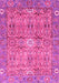 Machine Washable Abstract Pink Modern Rug, wshabs3281pnk