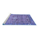 Sideview of Machine Washable Abstract Blue Modern Rug, wshabs3281blu