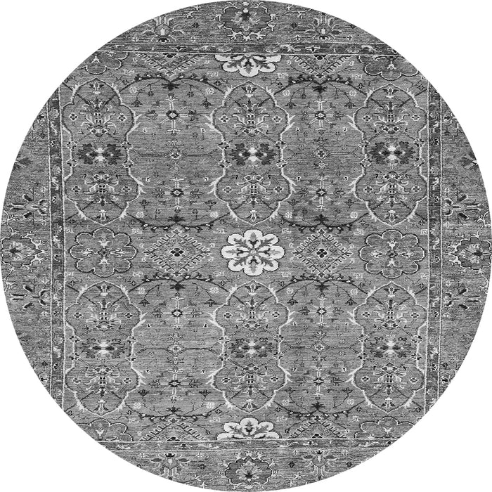 Round Abstract Gray Modern Rug, abs3281gry