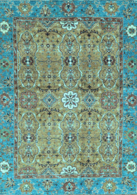 Abstract Light Blue Modern Rug, abs3281lblu