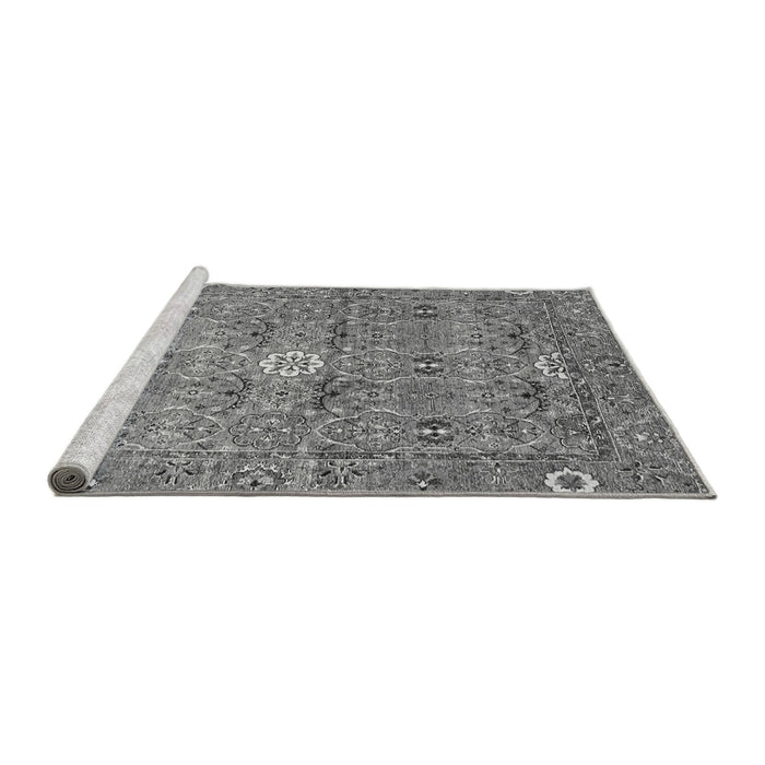 Sideview of Machine Washable Abstract Gray Modern Rug, wshabs3281gry