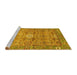 Sideview of Machine Washable Abstract Yellow Modern Rug, wshabs3281yw