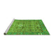 Sideview of Machine Washable Abstract Green Modern Area Rugs, wshabs3281grn