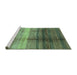 Sideview of Machine Washable Abstract Turquoise Modern Area Rugs, wshabs3282turq