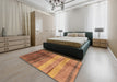 Abstract Orange Modern Rug in a Bedroom, abs3282