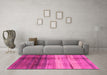 Machine Washable Abstract Pink Modern Rug in a Living Room, wshabs3282pnk