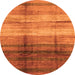 Round Abstract Orange Modern Rug, abs3282org