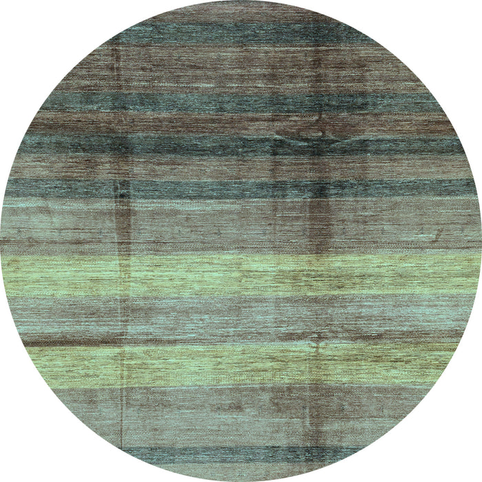 Round Machine Washable Abstract Light Blue Modern Rug, wshabs3282lblu