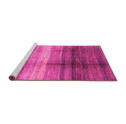 Sideview of Machine Washable Abstract Pink Modern Rug, wshabs3282pnk