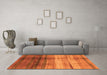 Machine Washable Abstract Orange Modern Area Rugs in a Living Room, wshabs3282org