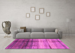 Machine Washable Abstract Purple Modern Area Rugs in a Living Room, wshabs3282pur