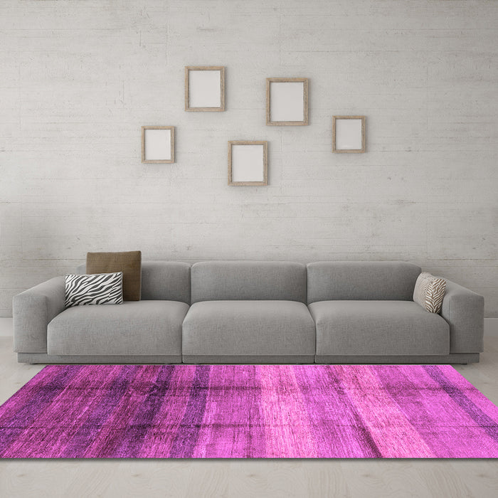 Machine Washable Abstract Purple Modern Area Rugs in a Living Room, wshabs3282pur