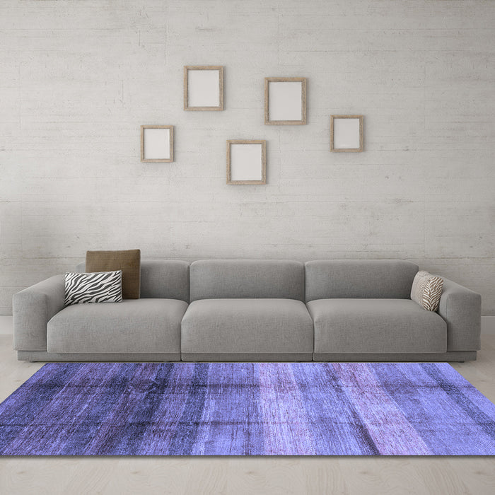 Machine Washable Abstract Blue Modern Rug in a Living Room, wshabs3282blu