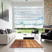 Square Abstract Orange Modern Rug in a Living Room, abs3282