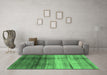 Machine Washable Abstract Emerald Green Modern Area Rugs in a Living Room,, wshabs3282emgrn