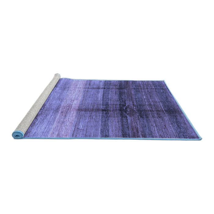 Sideview of Machine Washable Abstract Blue Modern Rug, wshabs3282blu