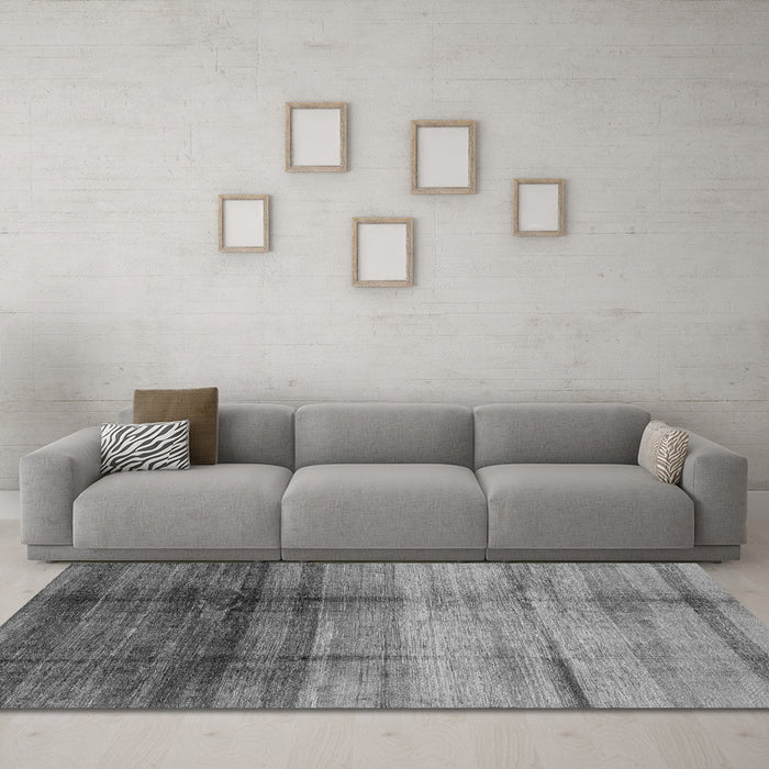 Machine Washable Abstract Gray Modern Rug in a Living Room,, wshabs3282gry