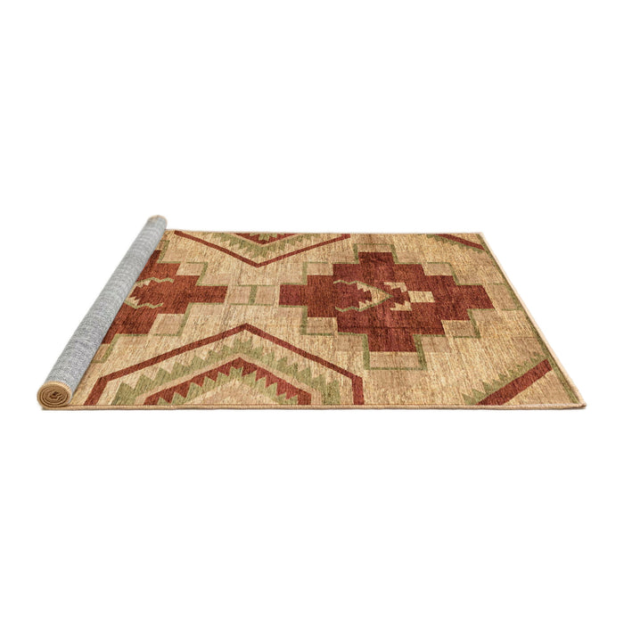 Sideview of Machine Washable Abstract Orange Rug, wshabs3283